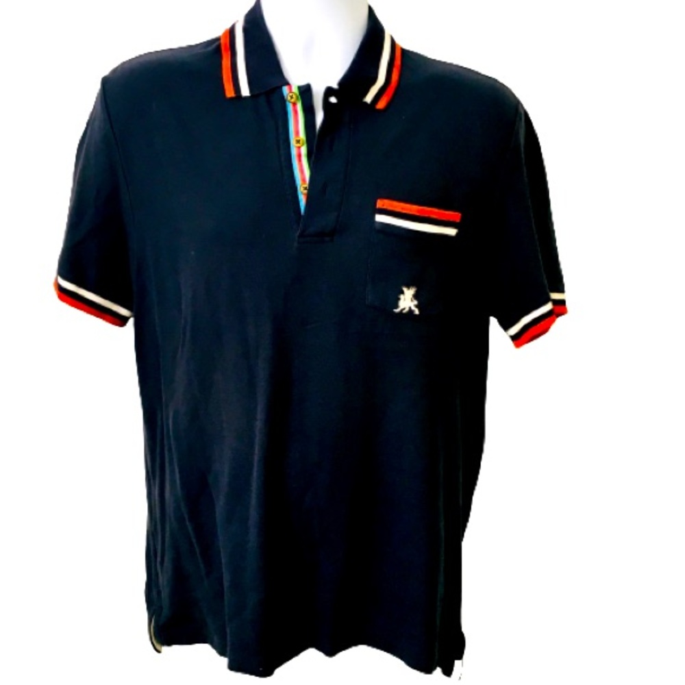 VINTAGE: Navy Blue, Polo Short Sleeved Top by COOGI!